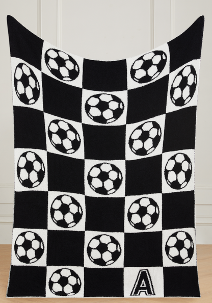 Varsity Collection: Soccer w/ Initial Buttery Blanket